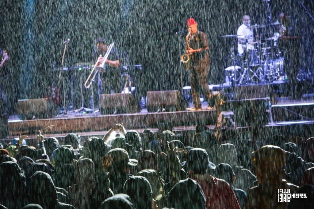 Heavy rain during Fishbone's 2018 White Stage set. 