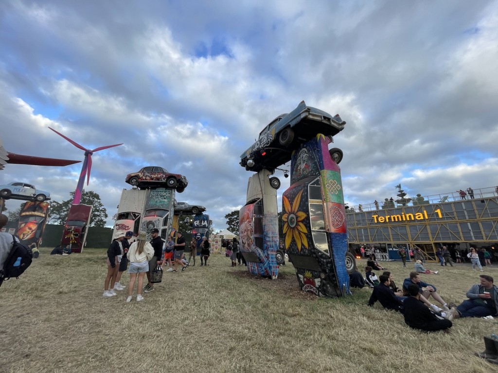 Iconic Carhenge at Galstonbury.